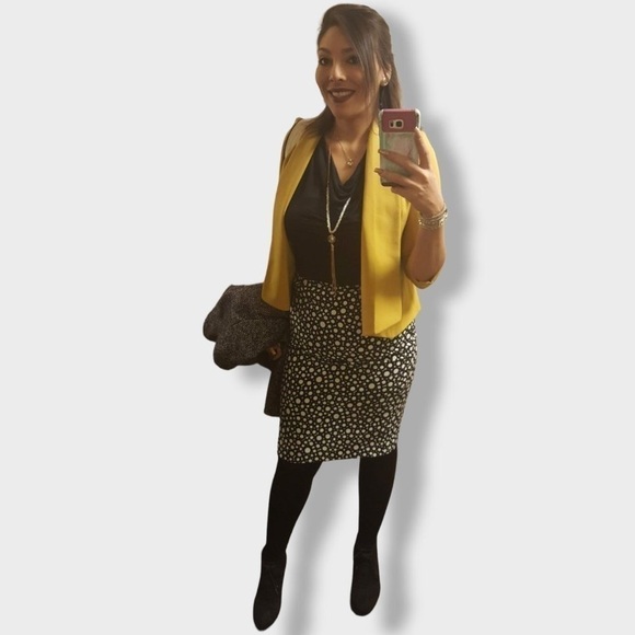 JONES Studio Separates Pencil Skirts Black and White Circle Pencil Skirt Size 6 - Picture 3 of 6